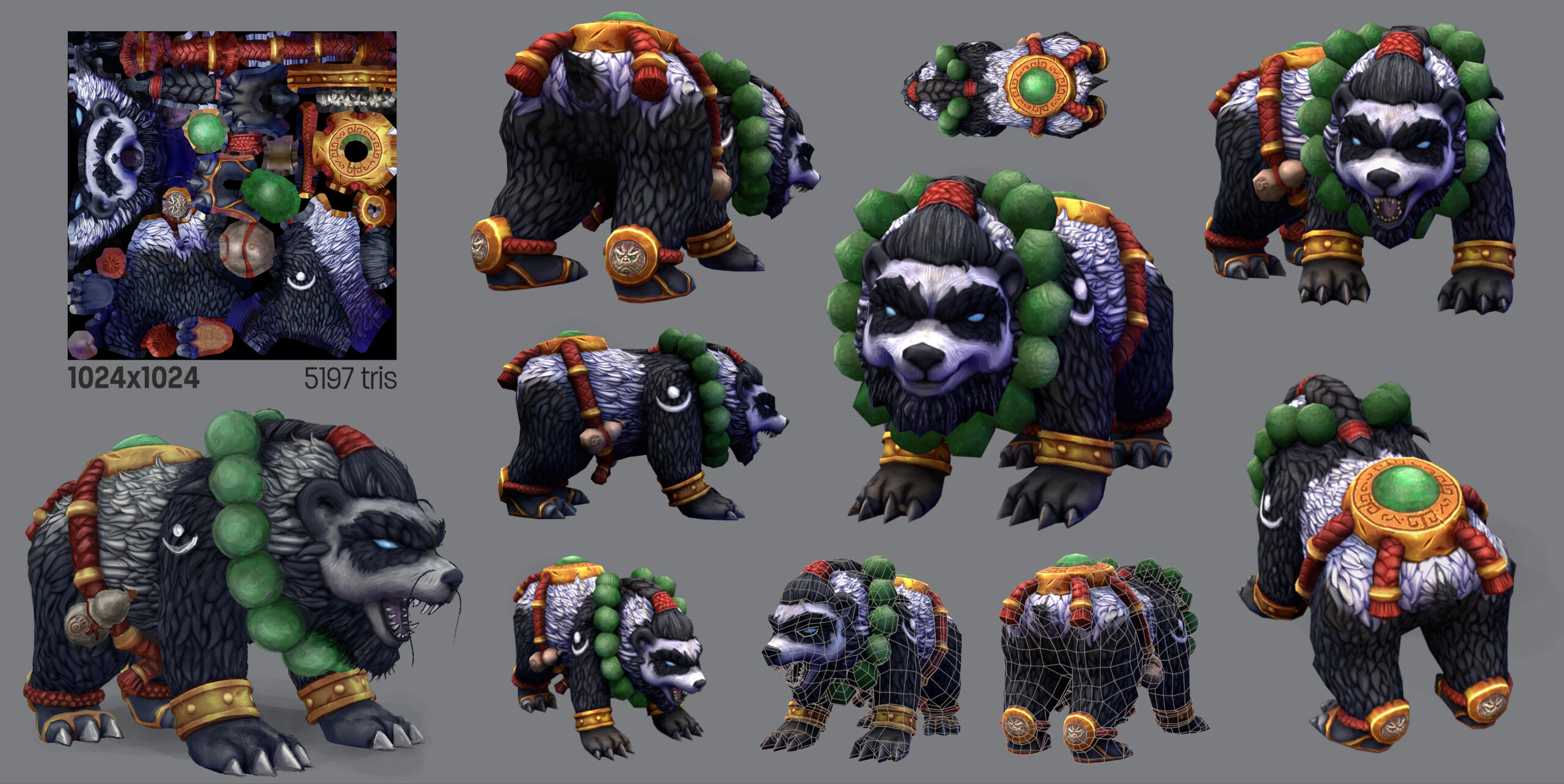 Student Art Contest Submission for Pandaren Feral Druid Bear Form in World of Warcraft.